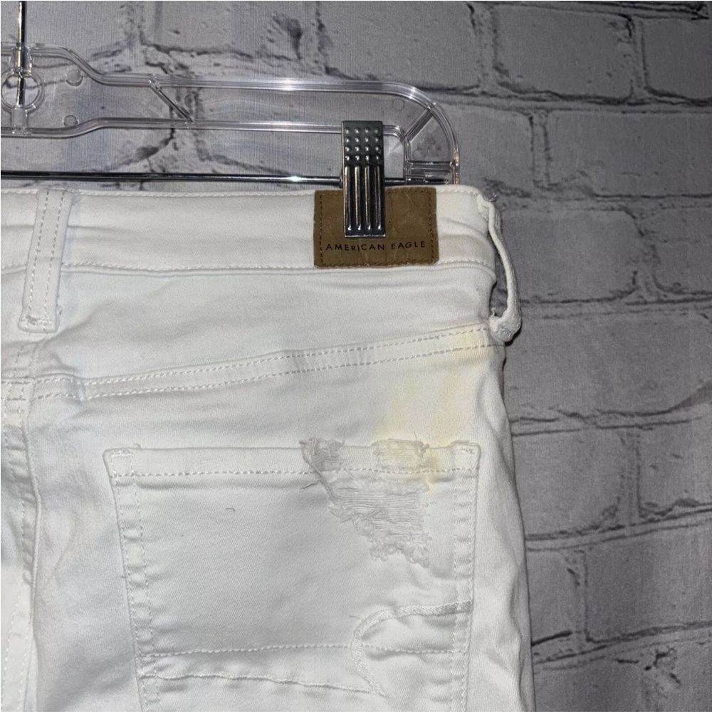 American Eagle NE(x)T Level Hi-Rise Jegging Crop Denim Jeans White Size 6 - Picture 4 of 7